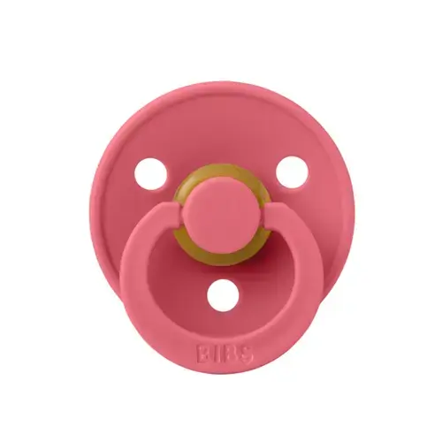 Suzeta Colour Latex BIBS Coral, tetina rotunda, 0 luni +