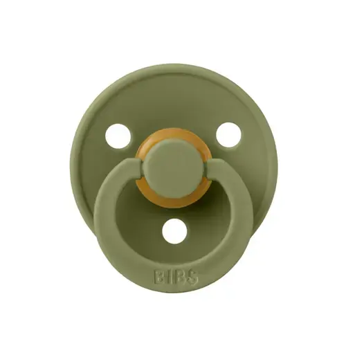 Suzeta Colour Latex BIBS Olive, tetina rotunda, 0 luni +