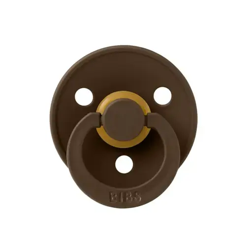 Suzeta Colour Latex pentru bebelusi BIBS, cu tetina rotunda, 0 luni +, Maro