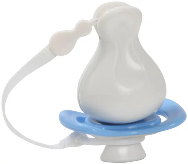 Suzeta cu clips si cutie iiamo - String+peace, 0-6 luni, albastru