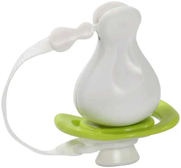 Suzeta cu clips si cutie iiamo - String+peace, 0-6 luni, verde