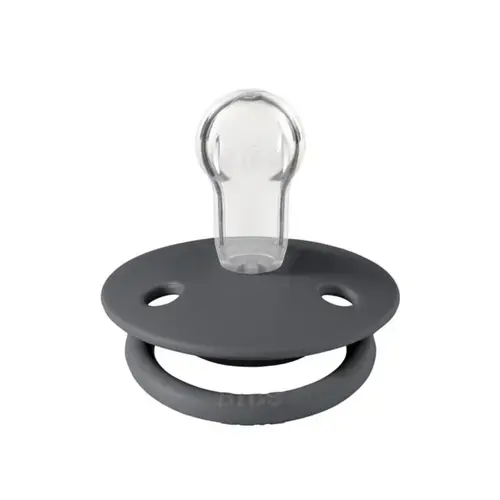 Suzeta De Lux Silicon, tetina rotunda, marime universala (0-3 ani) Iron, BIBS