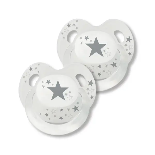 Suzetă din silicon Baby Nova Slimeline - 2 buc, alb
