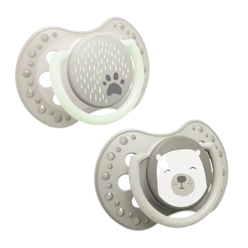 Suzeta din silicon Dynamic Buddy bear pentru 3-6 luni, 2 bucati, Lovi