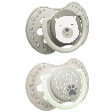 Suzeta din silicon Lovi - Buddy bear, 6-18 luni, 2 bucati