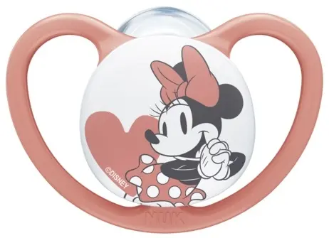 Suzetă din silicon Nuk - Space Mickey, 0-6 m, roşu, cu cutie