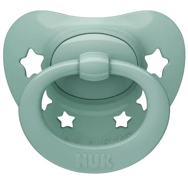 Suzetă din silicon NUK - Verde, cu cutie