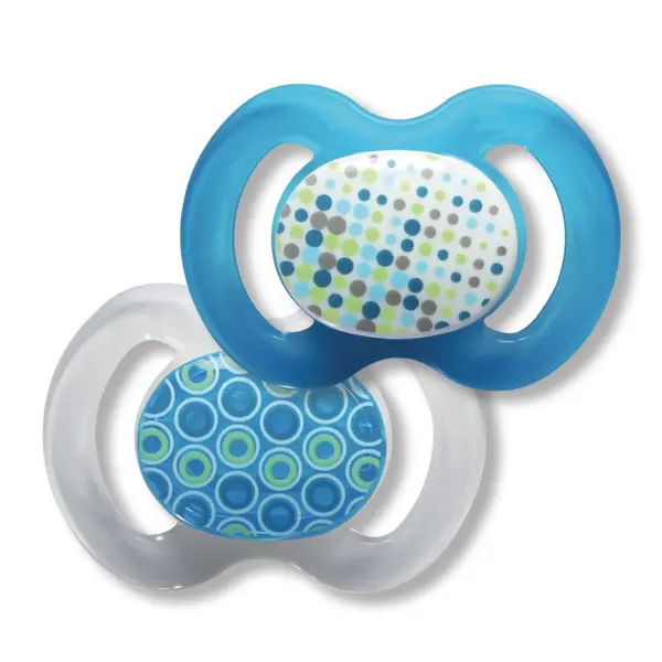 Suzetă din silicon pentru bebeluși Baby Nova - Albastru, 2 buc