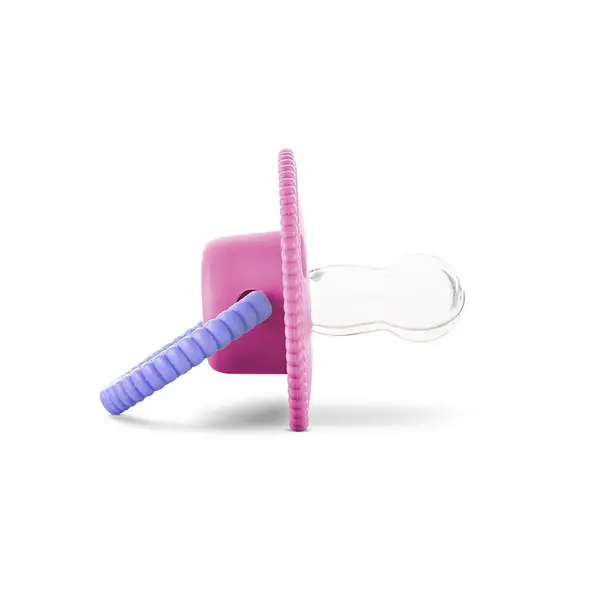 Suzeta forma rotunda din silicon moale 0 luni+ Pink