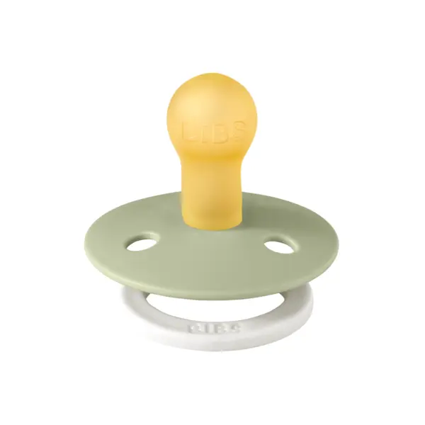 Suzeta fosforescenta Bibs Colour Glow Latex tetina rotunda 0 luni + Sage