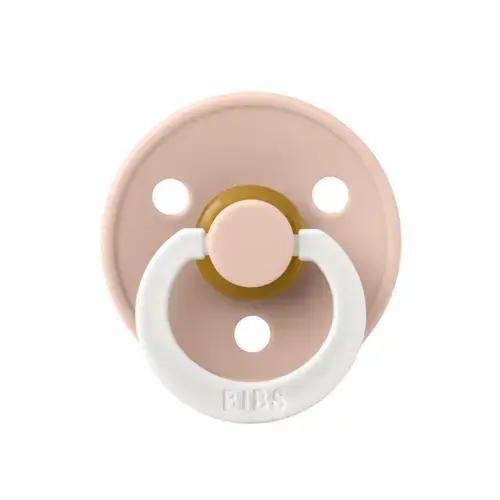 Suzeta fosforescenta Colour GLOW Latex BIBS Blush, tetina rotunda, 0 luni +