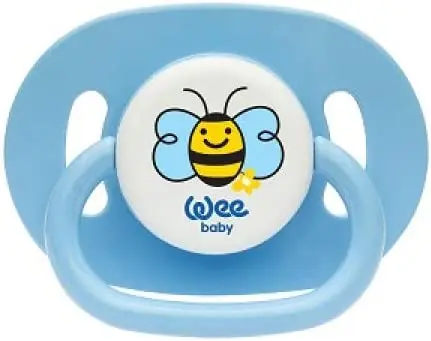 Suzeta Wee Baby - Oval opac, 6-18 luni, albastru