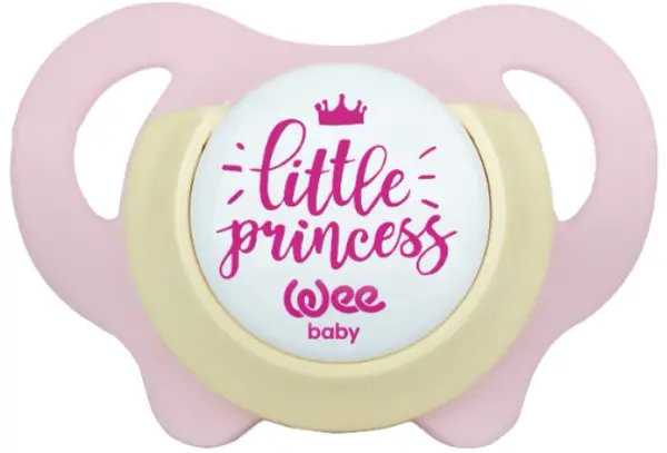 Suzetă Wee Baby - Roz, 6-18 luni, galben și roz