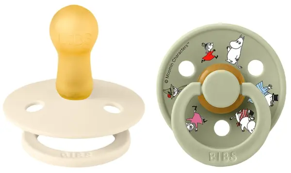 Suzete BIBS - Moomin, 2 bucăți, 6-18 luni, Ivory/Sage