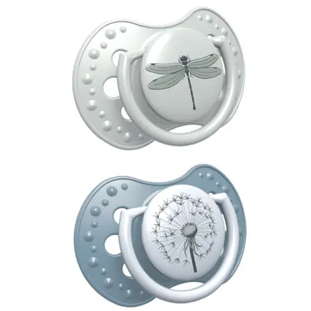 Suzete de silicon Lovi - Botanic, 3-6 luni, 2 buc, pentru baietei