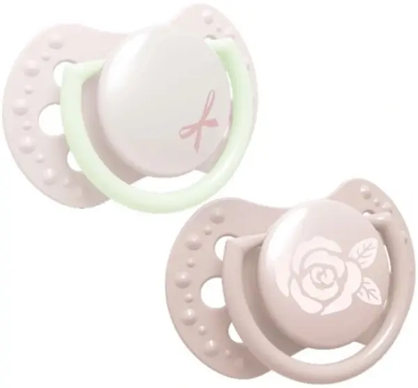 Suzete din silicon Lovi - Baby Shower Girl, 0-2 luni, 2 bucăți