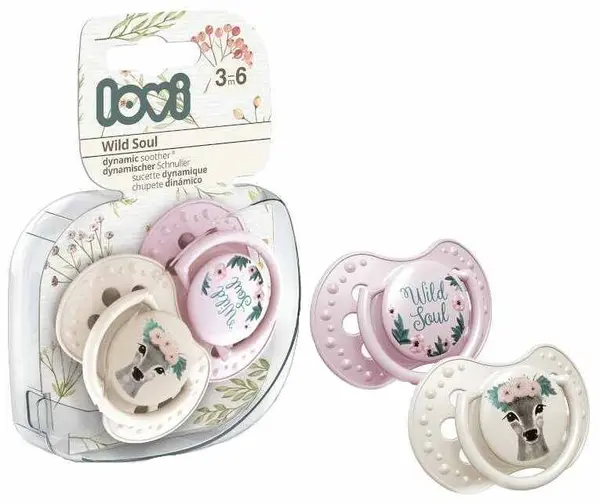 Suzete din silicon Lovi - Wild Soul, 3-6 m, 2 bucăți