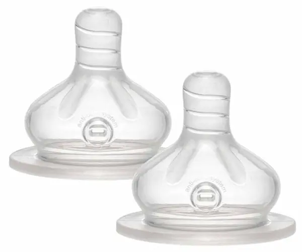 Suzete din silicon NIP - flow L, 0 m+, 2 bucăți