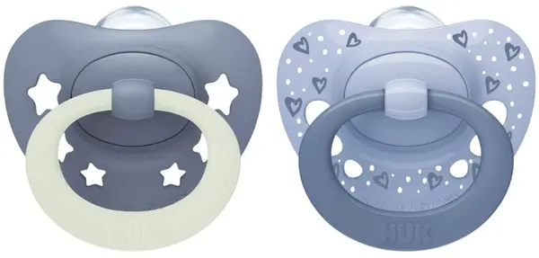 Suzete din silicon NUK First Choice - Day & Night, 0-6 luni, pentru băiat, 2 buc