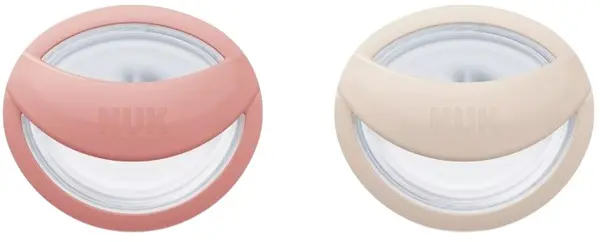 Suzete din silicon NUK Perfect Match - Mommy Feel, 0-6 luni, 2 buc, bej/roz