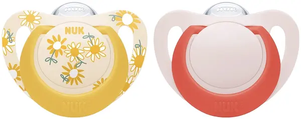 Suzete din silicon NUK - Star, 2 bucăți, 6-18 luni, pentru o fată