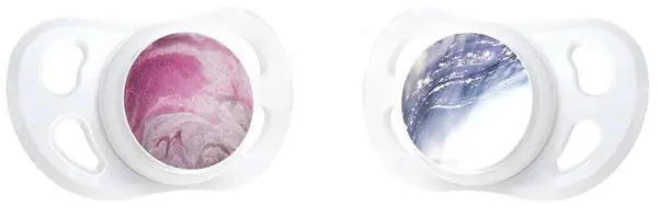 Suzete din silicon Twistshake - Marble Pink si Purple, 0-6 luni, 2 bucati