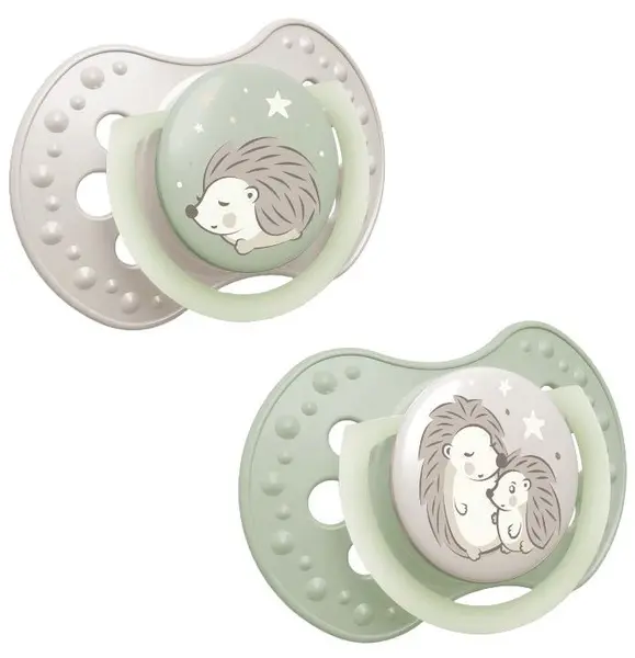 Suzete luminoase din silicon Lovi - Night & Day, 6-18 м, 2 buc.