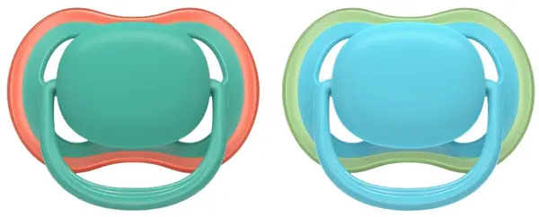 Suzete Philips Avent - Ultra Air, 6-18 luni, cu cutie, 2 bucăți, verde/albastru