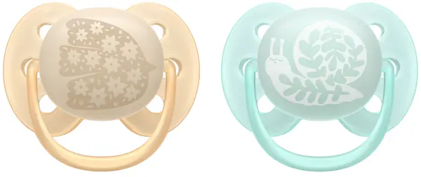 Suzete Philips Avent - Ultra Soft, 0-6 luni, 2 buc, pasăre/melc