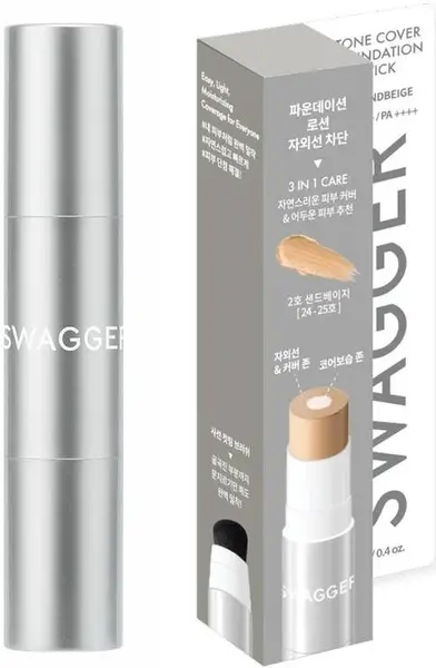 Swagger Fond de ten unisex în stick de lungă durată, SPF50+, 02 Sand Beige, 12 g