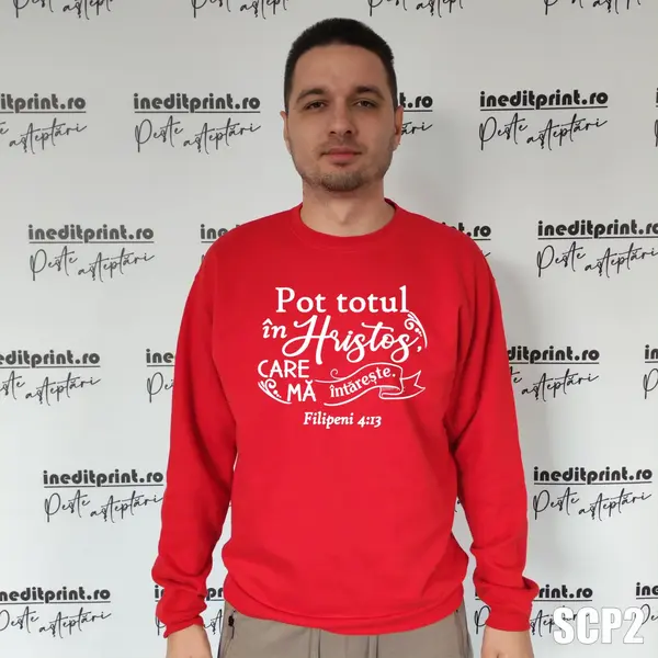 Sweatshirt Filipeni 4:13 SCP4 L, Rosu