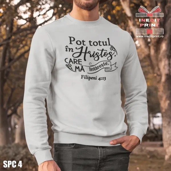 Sweatshirt Filipeni 4:13 SCP4 M, Gri