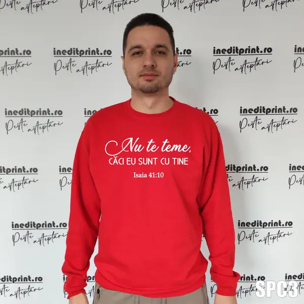 Sweatshirt Isaia 41:10 SCP3 2XL, Rosu