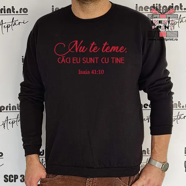 Sweatshirt Isaia 41:10 SCP3 3XL, Negru