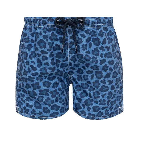 Swim shorts with animalier print blue 4 ani