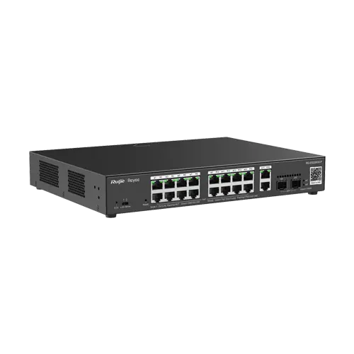 Switch 16 porturi PoE+, 2 porturi GE, 2 porturi SFP, Gigabit, Cloud Management - Ruijie RG-ES220GS-P