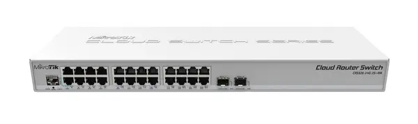 Switch 24 porturi Gigabit MikroTik CRS326-24G-2S+RM, 2 porturi SFP+, RAM 512GB, 24W