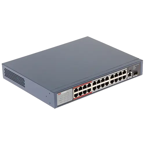 Switch 24 porturi PoE, 2 porturi uplink - HIKVISION