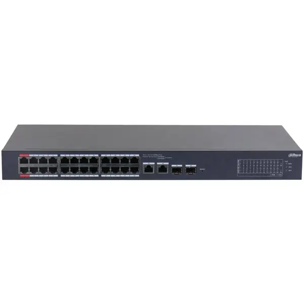 Switch 24 porturi PoE cloud management Dahua CS4226-24ET-375, 2 porturi RJ45 si SFP, PoE Watchdog, Long Distance PoE, Hi PoE, rackabil