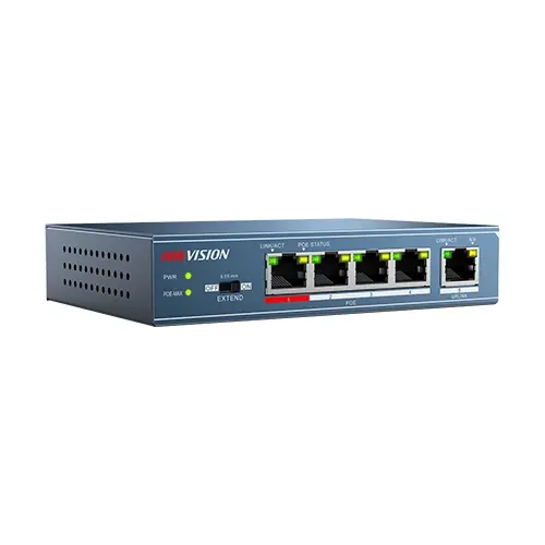 Switch 4 porturi PoE, 1 port uplink- HIKVISION
