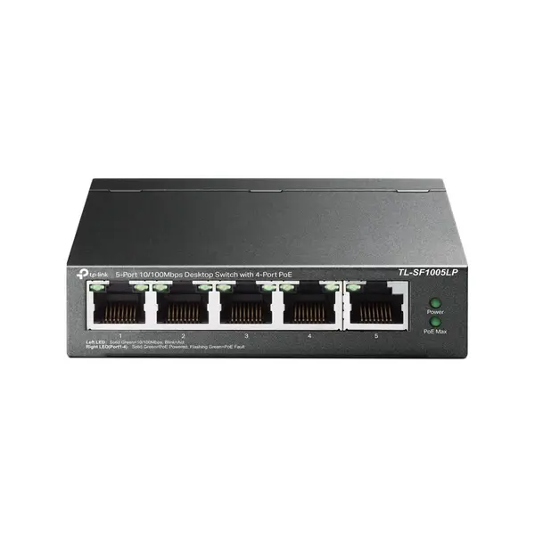 Switch 4 porturi PoE, 10/100Mbps, 41W, Tp-Link, TL-SF1005LP
