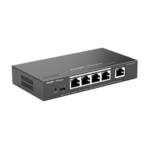 Switch 4 porturi PoE+ RJ45 Gigabit, 1 port uplink RJ45 Gigabit, L2 Cloud Management - Ruijie RG-ES205GC-P