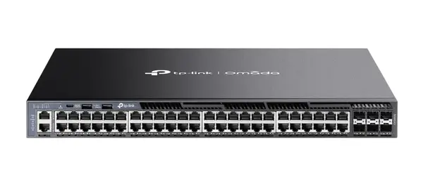 Switch 48 porturi Gigabit RJ45 Omada Tp-Link SG6654X, 6 porturi 10Gbps SFP, 2 porturi USB, consum 39.8W, cu management