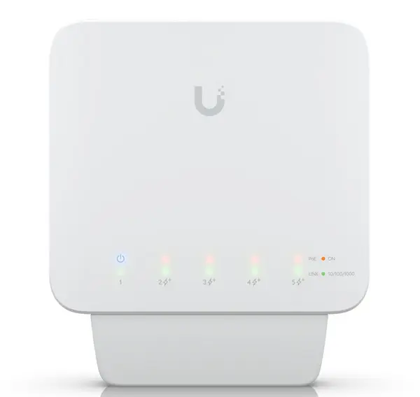 Switch 5 porturi PoE Gigabit, 46W, indicator LED, Ubiquiti USW-FLEX