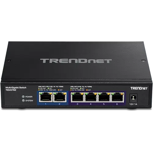 Switch 6 porturi, 4 x 2.5G si 2 x 10G , Fanless - TRENDnet TEG-S762