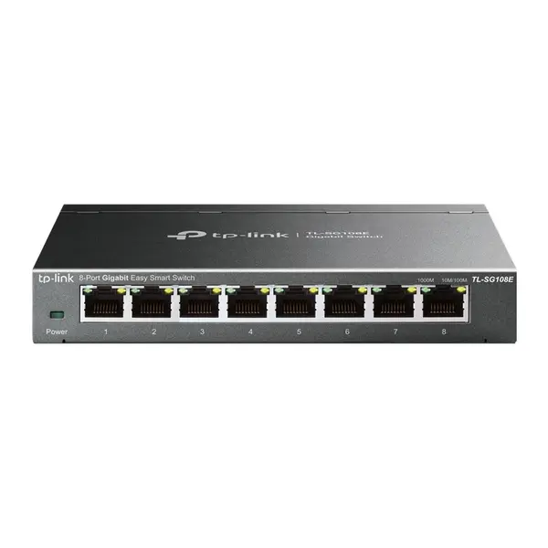 Switch 8 Porturi Gigabit Tp-Link TL-SG108E, Plug and Play, carcasa metal