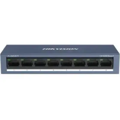 Switch 8 porturi Hikvision DS-3E0108-O, 10/100Mbps, IEEE 802.3, IEEE 802.3u, IEEE 802.3x