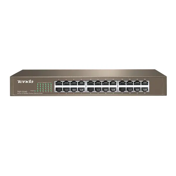 Switch cu 24 porturi Tenda TEF1024D, 4.8 Gbps, 3.57 Mpps, 8.000 MAC, fara management
