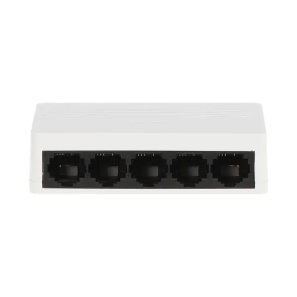 Switch cu 5 porturi Hikvision DS-3E0105D-E, 100 Mbps, 0.744 Mpps, 1.000 MAC, plug and play