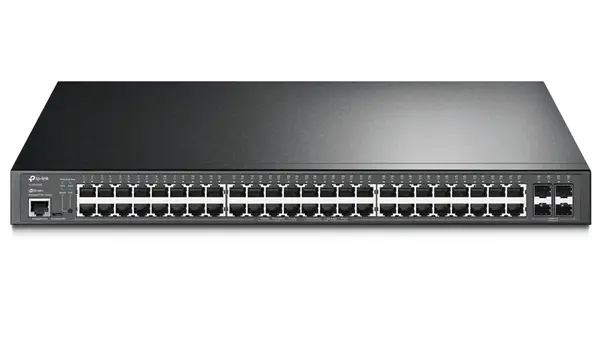 Switch cu 52 porturi, Tp-Link JetStream TL-SG3452P, 48x Gb PoE+, 4x Gb SFP, buget PoE 384W, cu management, montare in rack